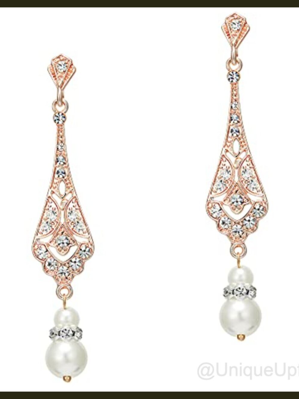 Crystal Drop Dangle Earrings Art Deco French Wire Women's Jewelry
